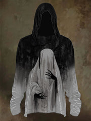 Langarm-Kapuzen pullover für Herren Halloween bedruckt