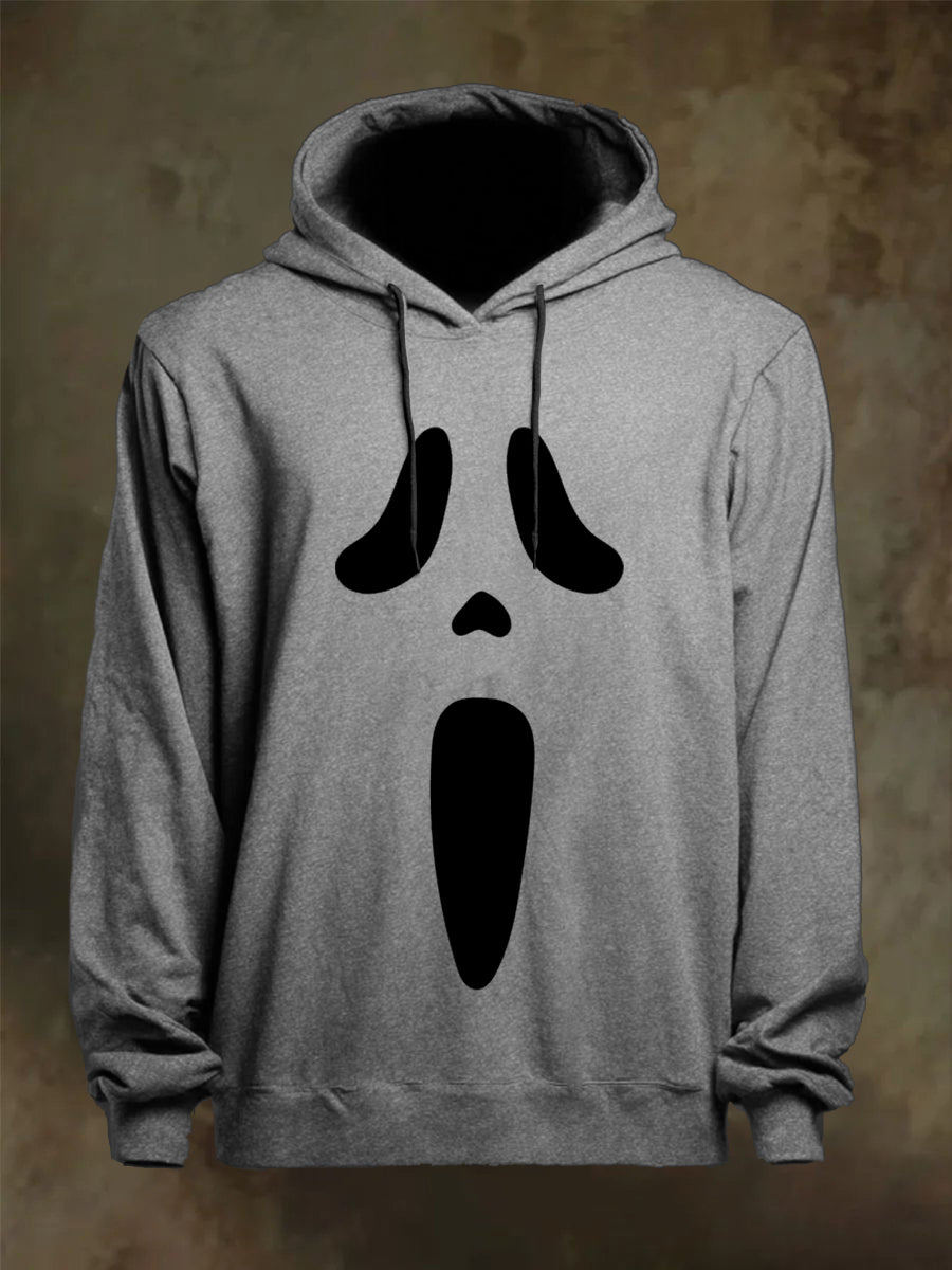 Herren Halloween Schrei Gesichts druck Casual Hoodie