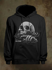Herren Lustiger I'm Fine Skull Print Casual Hoodie