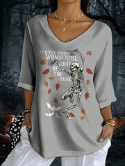 Halloween-T-Shirt für Frauen mit halben Ärmeln
