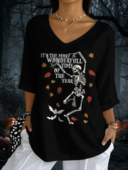 Halloween-T-Shirt für Frauen mit halben Ärmeln