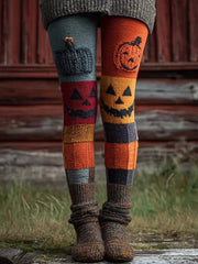 Damen-Halloween-Patchwork-Leggings