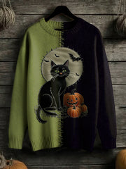 Frauen Halloween genähter Kunstdruck Pullover
