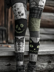 Damen-Halloween-Patchwork-Leggings