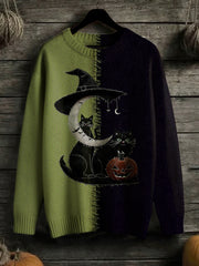 Frauen Halloween genähter Kunstdruck Pullover