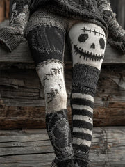 Damen-Halloween-Patchwork-Leggings