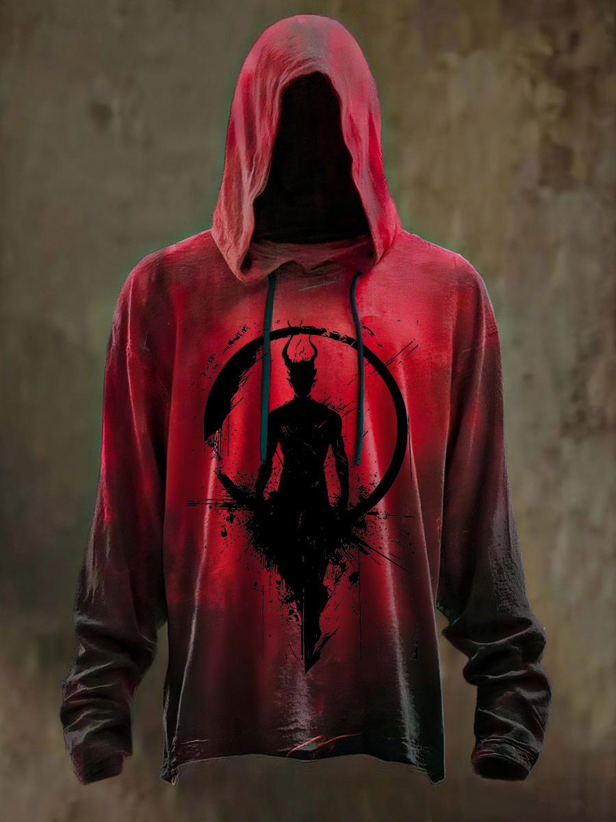 Dunkel bedruckter Halloween-Hoodie für Männer