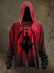 Dunkel bedruckter Halloween-Hoodie für Männer