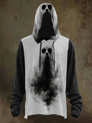Halloween-Skull-Print-Sweatshirt mit Kapuze für Männer