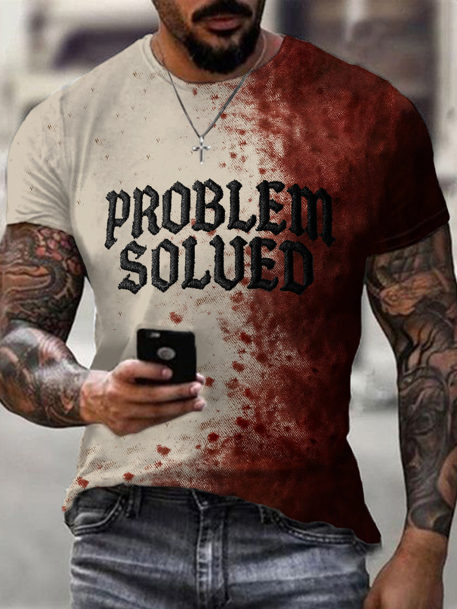 Lustiges Halloween-Problem für Männer Blut beflecktes, lässiges T-Shirt