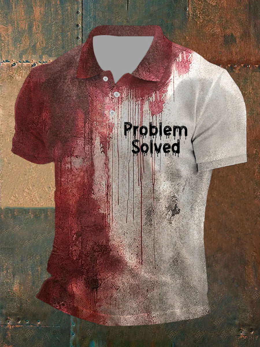 Blutige Kunstdruck oberteil für Männer Problem gelöst
