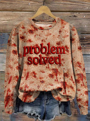 Lustiges Halloween-Problem für Frauen Blut beflecktes, lässiges Sweatshirt