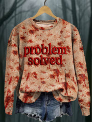 Lustiges Halloween-Problem für Frauen Blut beflecktes, lässiges Sweatshirt