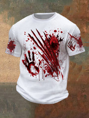 Herren-Kurzarm-T-Shirt mit blutfleckigem Aufdruck für Halloween