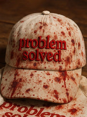 Lustiges Halloween-Problem gelöst Blut befleckter Druck hut