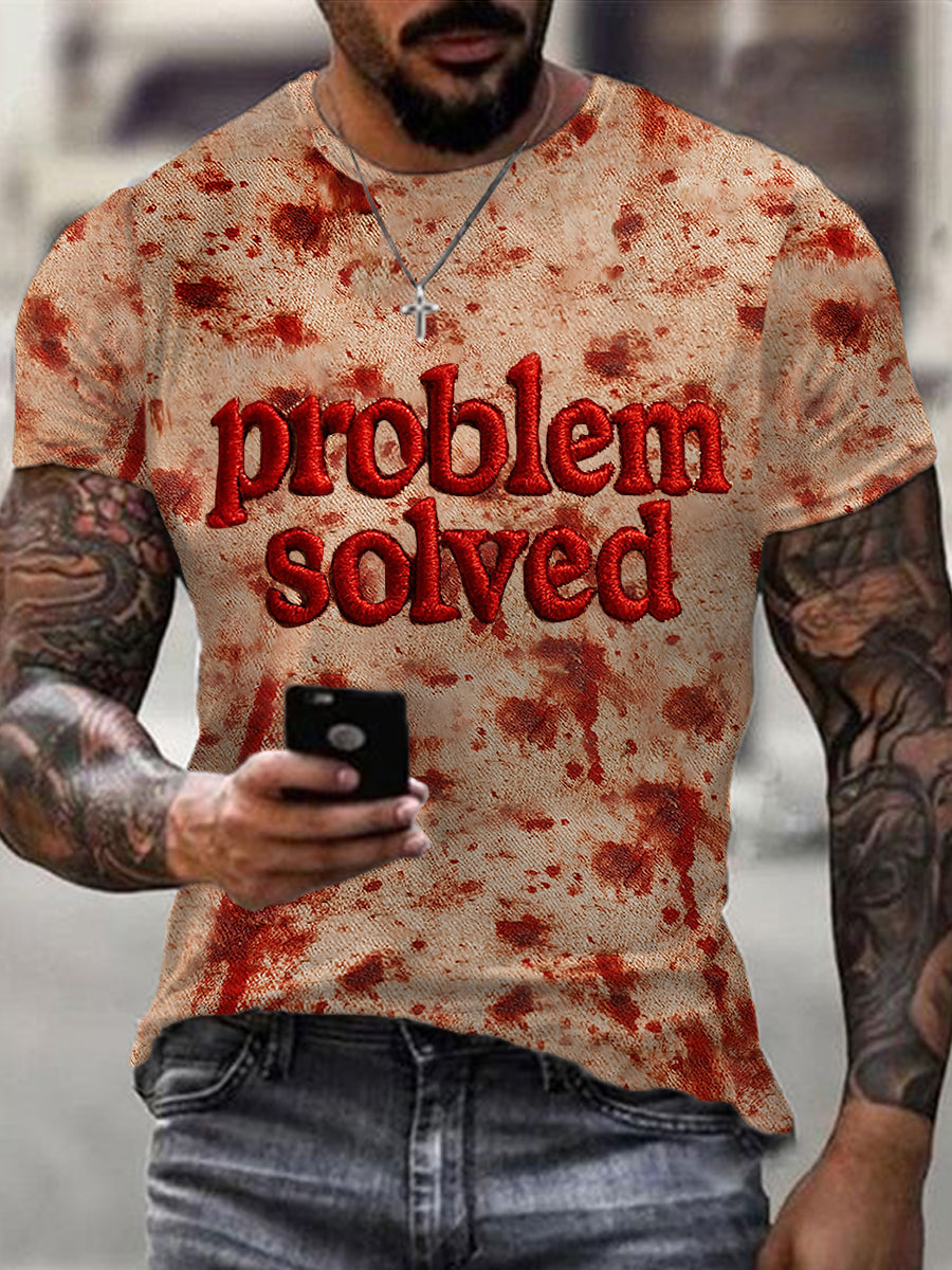 Lustiges Halloween-Problem für Männer Blut beflecktes, lässiges T-Shirt