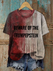 Frauen Halloween Blut beflecktes T-Shirt mit rotem Hut