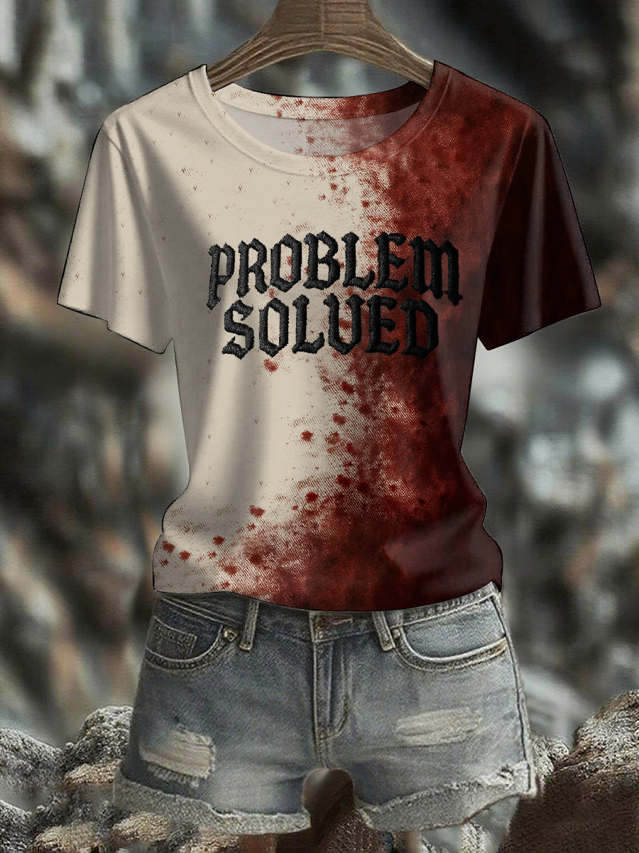 Lustiges Halloween-Problem für Frauen Blut beflecktes, lässiges T-Shirt
