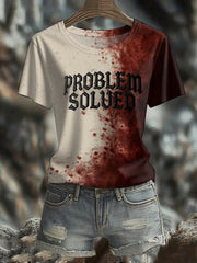 Lustiges Halloween-Problem für Frauen Blut beflecktes, lässiges T-Shirt