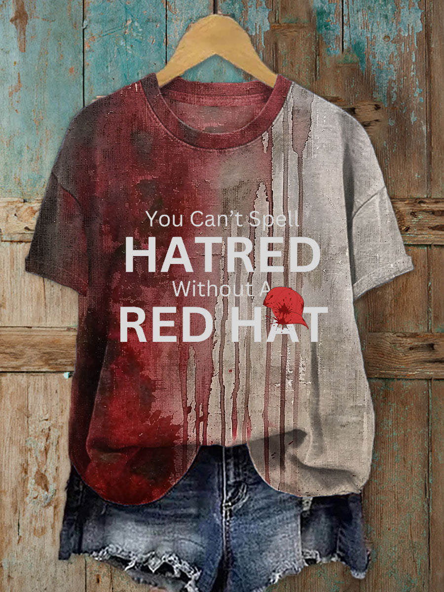 Frauen Halloween Blut beflecktes T-Shirt mit rotem Hut