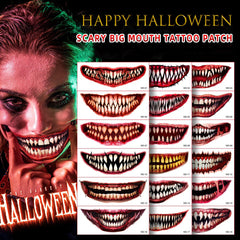 Halloween Horror Big Mouth Thriller Make-up Aufkleber (1 Set von 18 Bildern)