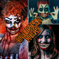 Halloween Horror Big Mouth Thriller Make-up Aufkleber (1 Set von 18 Bildern)