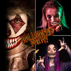 Halloween Horror Big Mouth Thriller Make-up Aufkleber (1 Set von 18 Bildern)