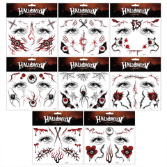 Halloween Horror Scar Make-up Aufkleber (1 Set von 8 Bildern)
