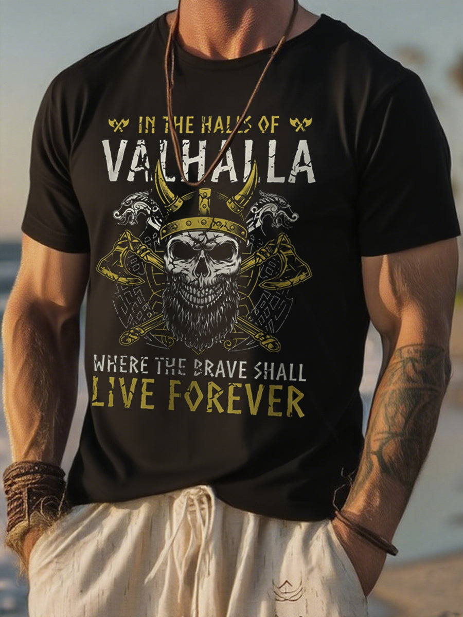 Herren T-Shirt mit kurzen Ärmeln Viking Print