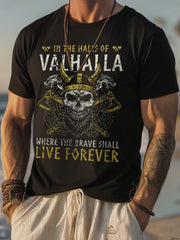 Herren T-Shirt mit kurzen Ärmeln Viking Print