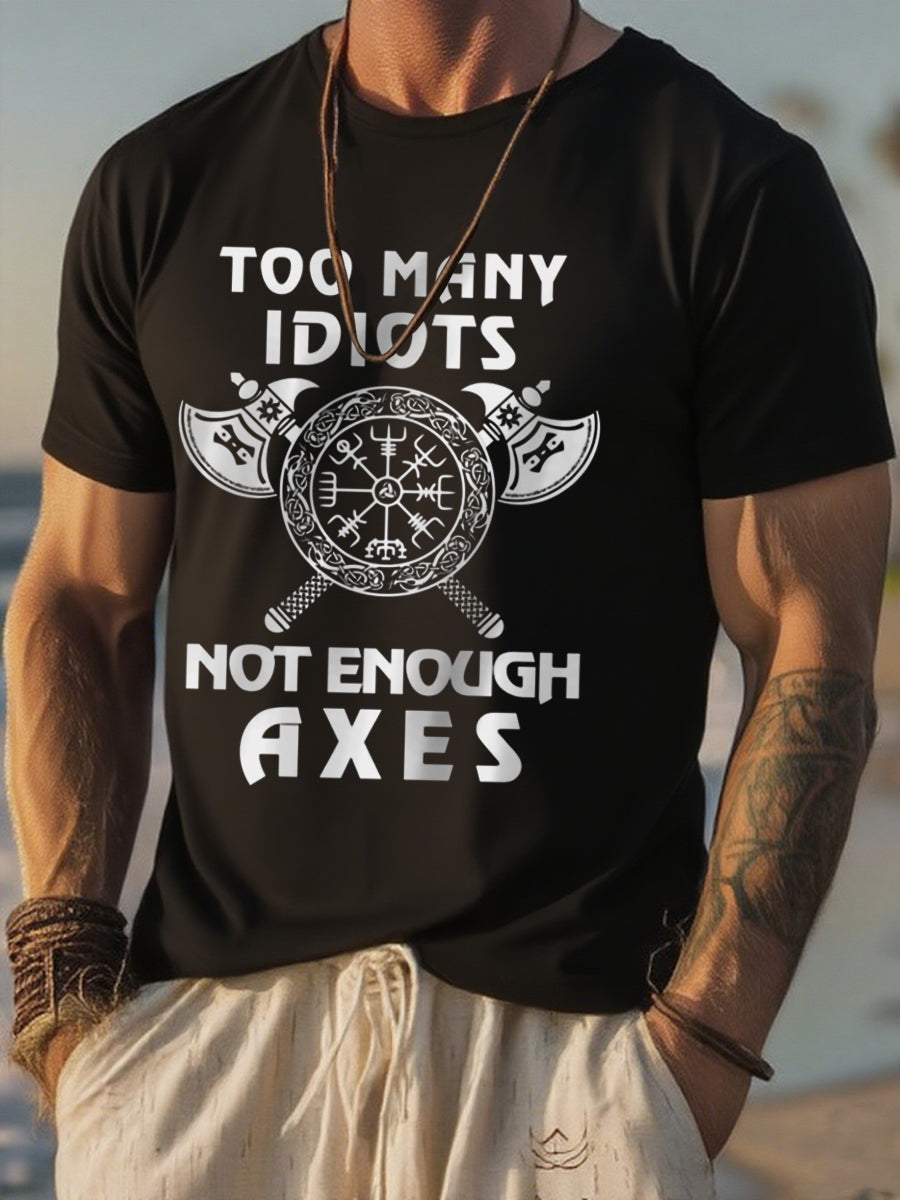 Herren T-Shirt mit kurzen Ärmeln Viking Print