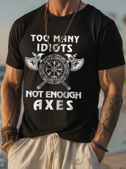 Herren T-Shirt mit kurzen Ärmeln Viking Print