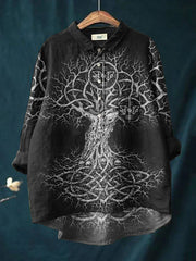 Frauen Vintage Viking Keltischer Knoten Kunst Baumwoll top