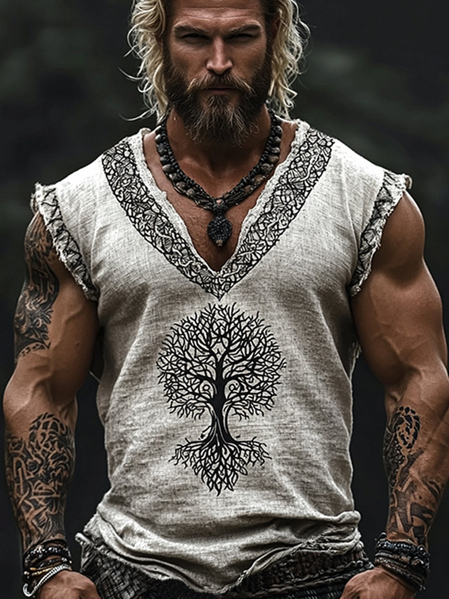 Herren Viking Baumwoll-und Leinen westen
