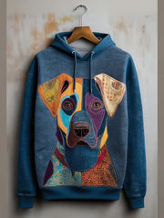 Herren Tier Hund Drop-Schulter-Hoodie (keine Taschen)
