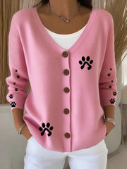 Damen-Cardigan mit süßem Hunde druck