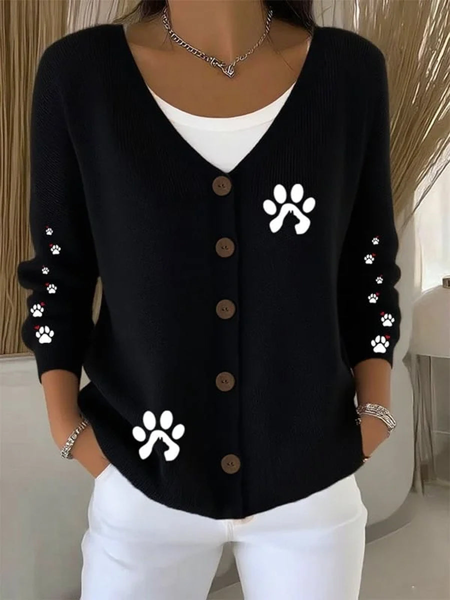 Damen-Cardigan mit süßem Hunde druck