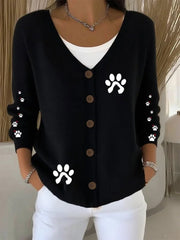 Damen-Cardigan mit süßem Hunde druck