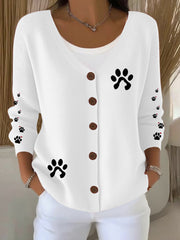 Damen-Cardigan mit süßem Hunde druck