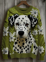 Herren Dalmatiner Print Imitation Pullover