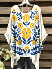 Frauen skandi navis che Volkskunst bedruckte Tops