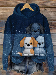 Damen Hunde druck Casual Hoodie