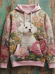Vintage Hunde druck Kunst Casual Hoodie