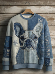 Damen-Jeans-Hunde-Print lässig Sweatshirt