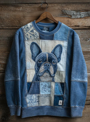Damen-Jeans-Hunde-Print lässig Sweatshirt