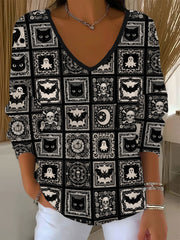 Damen Halloween Print Casual Top