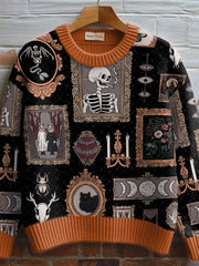 Damen Halloween Skull Print Casual Top