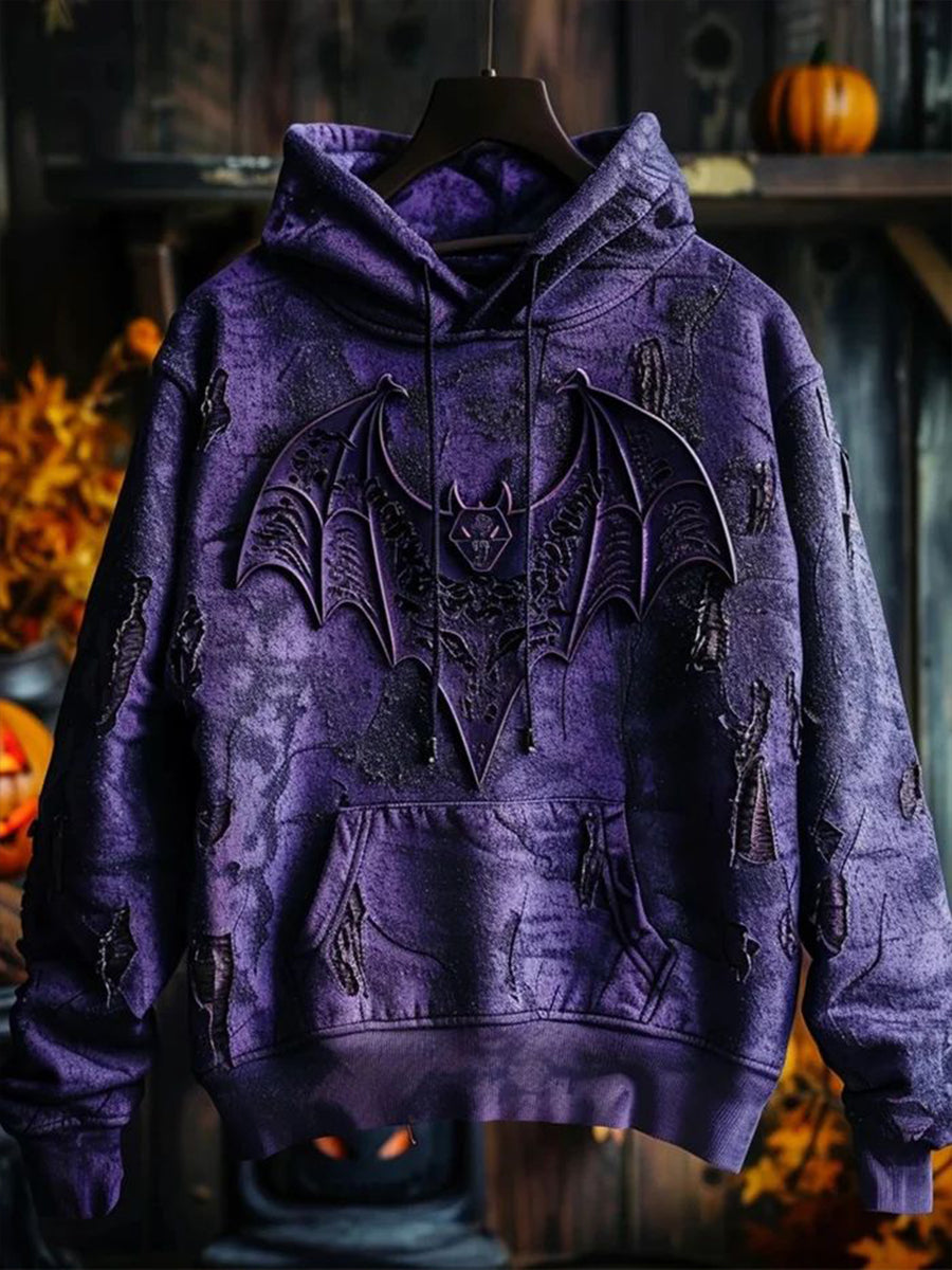 Halloween-Fledermäuse für Männer Übergroße Schulter-Hoodie