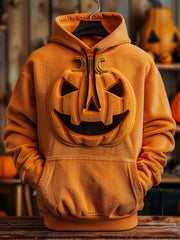 Halloween-Kürbis-Gesicht für Männer übergroßer Schulter-Hoodie