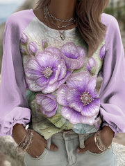 Women's Purple Flora Art Top